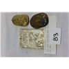 Image 1 : TWO JADE CARVINGS AND SILVER ART BAR