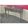 Image 1 : WOOD BAMBOO STYLE 2-DRAWER HALL TABLE