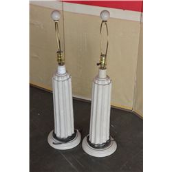 PAIR OF DESIGNER TABLE LAMPS-NO SHADES