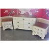 Image 1 : VILAS MAPLE 7 DRAWER DRESSER AND TWO NIGHTSTANDS