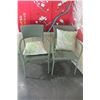 Image 1 : TWO GREEN PATIO CHAIRS AND CUSHIONS