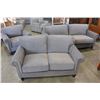 Image 1 : BRAND NEW 3 PIECE SOFA SET IN PLUSH GREY FABRIC