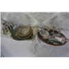 Image 1 : SHELF LOT OF VINTAGE TRAYS CRYSTAL AND SILVER PLATE AND