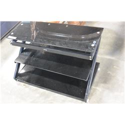 MODERN BLACK GLASS TV STAND