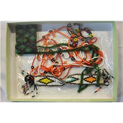 TRAY OF NATIVE BEADED JEWELLRY