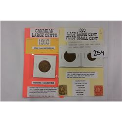 CANADIAN LARGE CENT AND LARGE AND SMALL CENT COINS