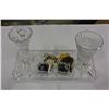 Image 1 : CRYSTAL VANITY TRAY VASES AND JEWELLRY