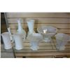 Image 1 : LOT OF MILK GLASS DISHES VASES AND MUG