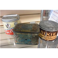 THREE VINTAGE TOBACCO TINS