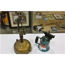 VINTAGE OIL LAMP AND BLOW TORCH