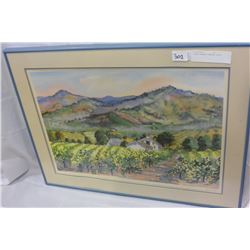 SIGNED FRAMED VINEYARD PRINT