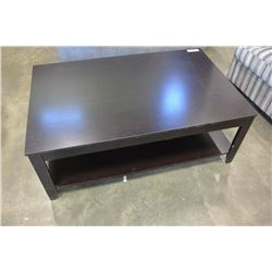 MODERN ESPRESSO FINISH TWO TIER COFFEE TABLE