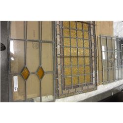 LOT OF LEADED GLASS PANELS