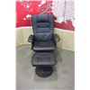 Image 2 : BLACK EASY CHAIR AND OTTOMAN