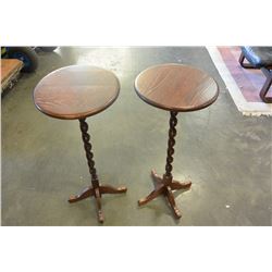 PAIR OF OAK PLANTSTANDS