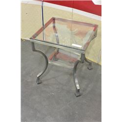 MODERN GLASS TOP END TABLE