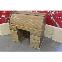 OAK ROLL TOP DESK