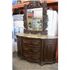 Image 1 : LARGE DESIGNER MARBLE TOP DRESSER W/ MIRROR