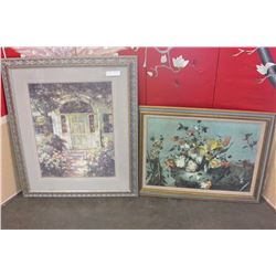 2 LARGE FRAMED FLORAL PICTURES