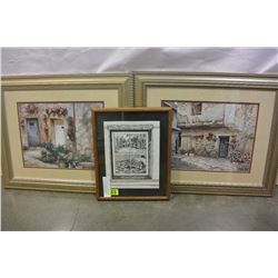 THREE FRAMED PICTURES