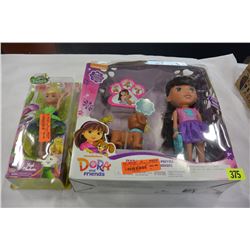 DORA DOLL W/ DOG & TINKERBELL DOLL