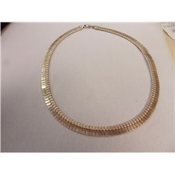 NECKLACE - 1/4" WIDE - STAMPED 925 & 10K GOLD