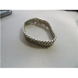 BRACELET - 1/4" CHAINLINK DESIGN - STAMPED 925 WITH SAFTEY CHAIN