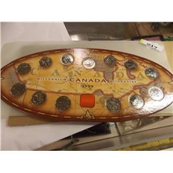 MILLENIUM COIN SET - 1999 - 13PC QUARTERS - ROYAL CANADIAN MINT
