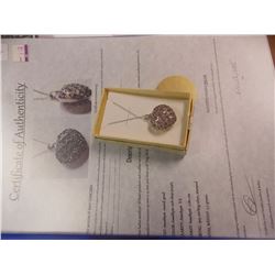 NECKLACE - 20 ROUND FACETTED AMETHYST IN STERLING SILVER 3D PUFF HEART DESIGN - INCLUDES CERTIFICATE