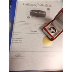 RING - NEW SILVER & BLACK TONE TITANIUM BAND - COMFORT FIT - INCLUDES CERTIFICATE $225 - W-39