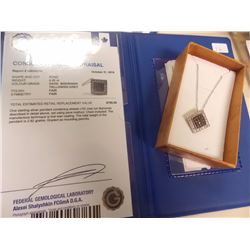 NECKLACE / PENDANT SET - HALO DESIGN - 0.25CT COLORED DIAMONDS IN STERLING SILVER SETTING - INCLUDES