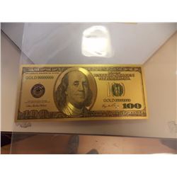 GOLD FOIL BILL - USA $100 - .9999 GOLD - not legal tender