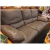 Image 1 : GREY BONDED LEATHER DOUBLE RECLINING SOFA
