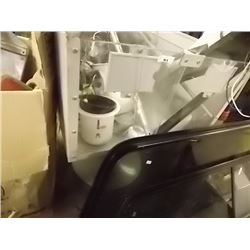 COMMERCIAL METAL STORE DISPLAY BIN ON PEDESTAL - GREY - CAN BE 1 OR 2 COMPARTMENT