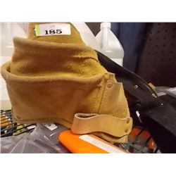 LEATHER TOOL BELT - 4 LARGE POCKETS, MENCIL HOLDER, TAPE HOLDER AND MORE