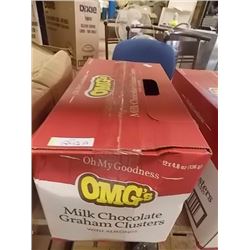 CASE OF OMG'S CANDY - 12 X 4.5 OZ BAGS PER BOX MILK CHOCOLATE GRAHAM CLUSTERS WITH ALMONDS