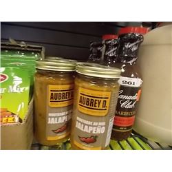 SAUCES - 2 HICKORY BOLD BBQ, 1 HONEY SMOKED BBQ J& 5 ALAPENO SAUCE - 8PC TTL