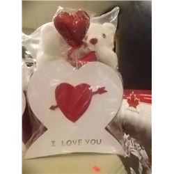NEW TEDDY BEARS IN HEART BOX (11 X 12" ) - I LOVE YOU - LARGE WITH 2 TEDDIES