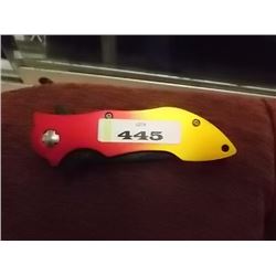 KNIFE- MULTI COLORED - 3" BLADE WITH BELT CLIP