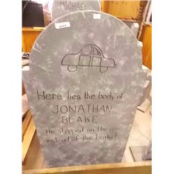 RUSTIC WOOD TOMBSTONE - JONATHAN BLAKE