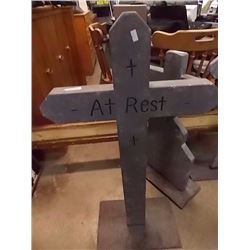 RUSTIC WOOD CROSS - ~36" TALL - AT REST