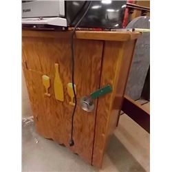 OAK CUPBOARD-1 DOOR -WITH WHEELS