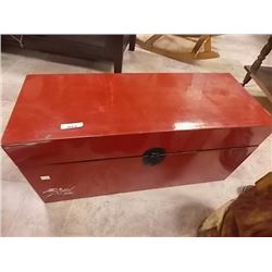 ORIENTAL STORAGE BOX - RED - WITH CONTENTS