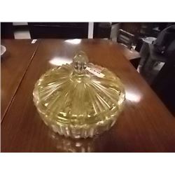 HAND PAINTED TEA POT & LIDDED DISH - BAMBOO HANDLE