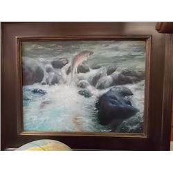 ORIGINAL OIL ON CANVASS - SALMON BC - SIGNED ARTIST