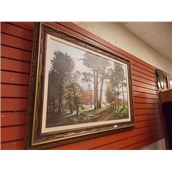 ORIGINAL OIL WOOD FRAMED PICTURE - FORREST  - JAMES L READ '71 - 44 X 32"