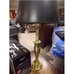 BRASS TABLE LAMP - BLACK SHADES