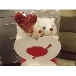 NEW TEDDY BEARS IN HEART BOX (11 X 12" ) - I LOVE YOU - LARGE WITH 2 TEDDIES