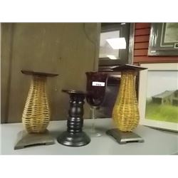 DESIGNER CANDLE HOLDERS - 4PC