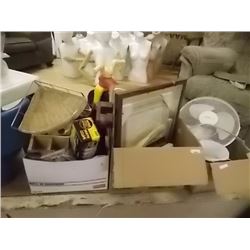 BOX - TABLE FAN & BOX OF PICTURE FRAMES =3 BXS TTL